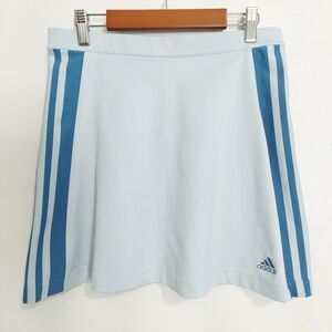 Adidas Tennis Skirt Size 44 Sky Blue Womens Three Strip Classic Athletic Stretch